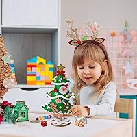 Vista 3 de Kit de árbol de Navidad de bricolaje, kits de costura de árbol de Navidad 3D, juego de árbol de Navidad de fieltro con adornos para manualidades