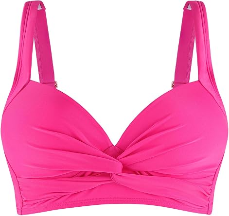 Ocean Blues Twist Front Wirefree Molded Cup Bikini Top