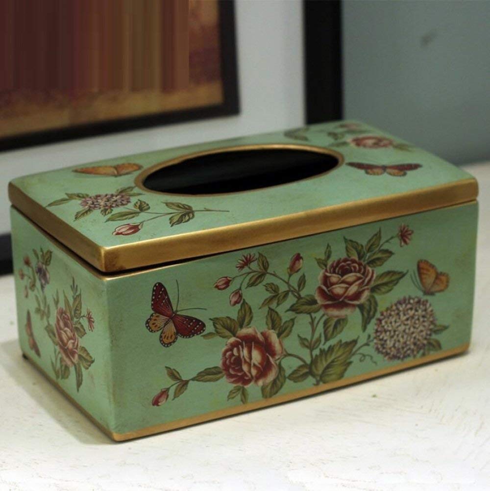 Boîte à mouchoirs en céramique peinte GZZ pour décoration de table basse