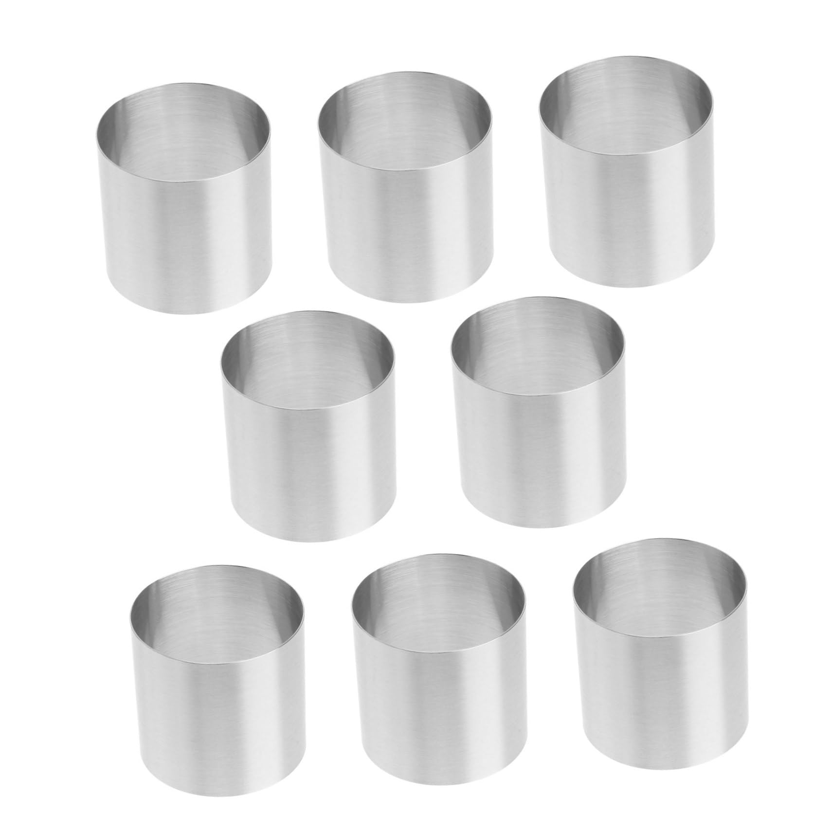 Garneck Molde para Pastel de Mousse Casero Redondo de Acero Inoxidable 8 Piezas, Fácil de Limpiar y Desmoldar, Adecuado para Postres y Repostería en Cocina