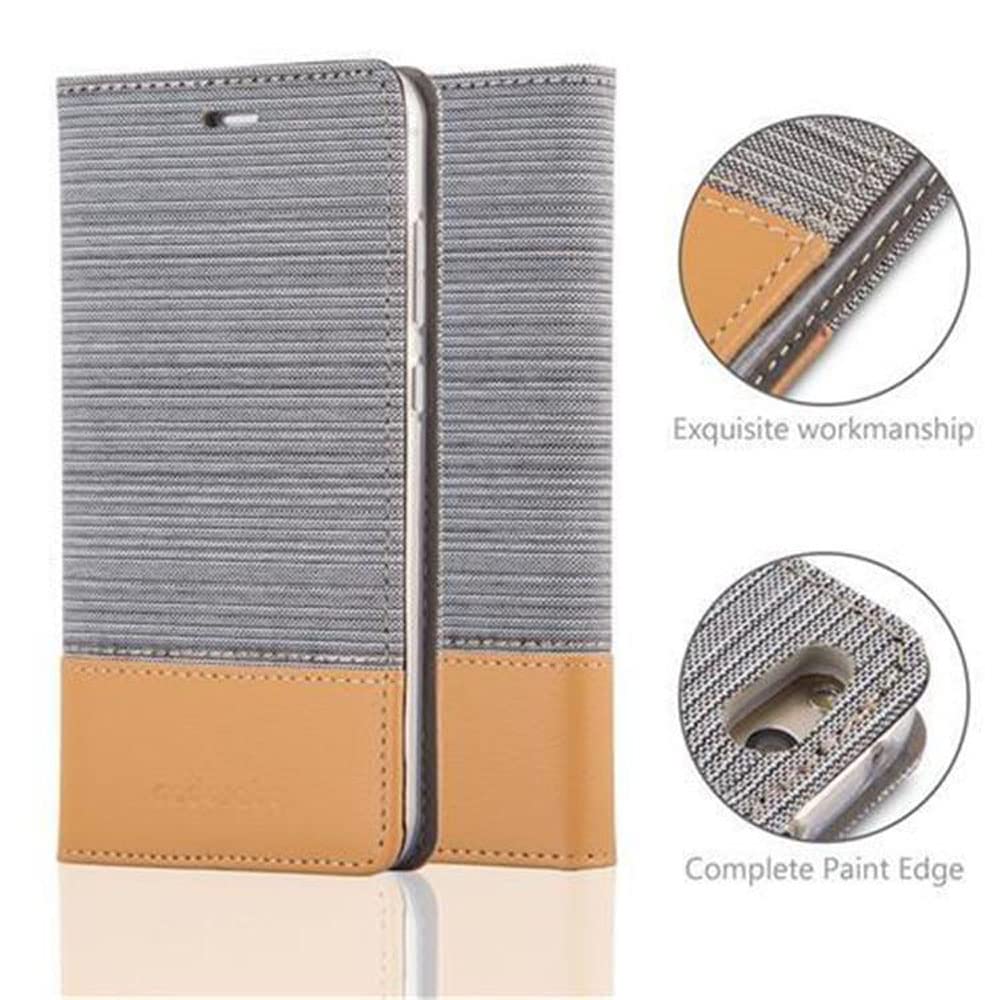 Cadorabo Custodia Libro per Huawei P10 in GRIGIO NERO - con Vani di Carte, Funzione Stand e Chiusura Magnetica - Portafoglio Cover Case Wallet Book Etui Protezione