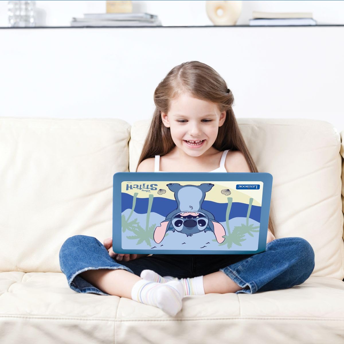 LEXIBOOK, Disney Stitch, Portátil Educativo Bilingüe, Español e Inglés, 164 Actividades, Matemáticas, Juegos de Lógica, Modo Música, Gran Pantalla LCD, Diseño Disney Stitch, Rosa/Azul, JC601Di2