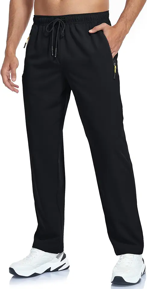 GAXIDES Men's Lightweight Hiking Pants Breathable Quick Dry Fit Waterproof Camping Fishing Running Athletic Active Jogger Pant