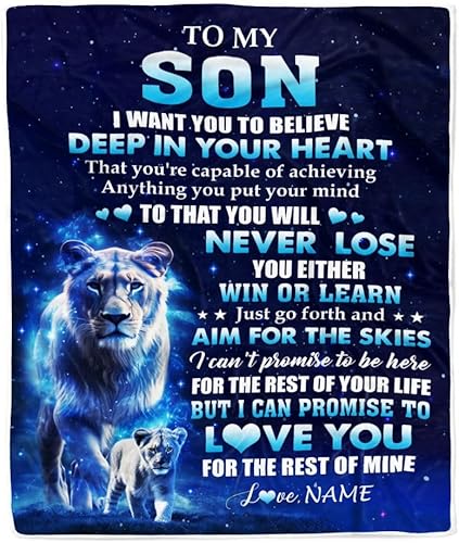 Miniatura 11 de Manta Personalizada Para Mi Hijo Regalos de Mamá Papá Madre Dondequiera que Esté Tu Viaje en la Vida Elefante Hijo Regalos de Cumpleaños Graduación