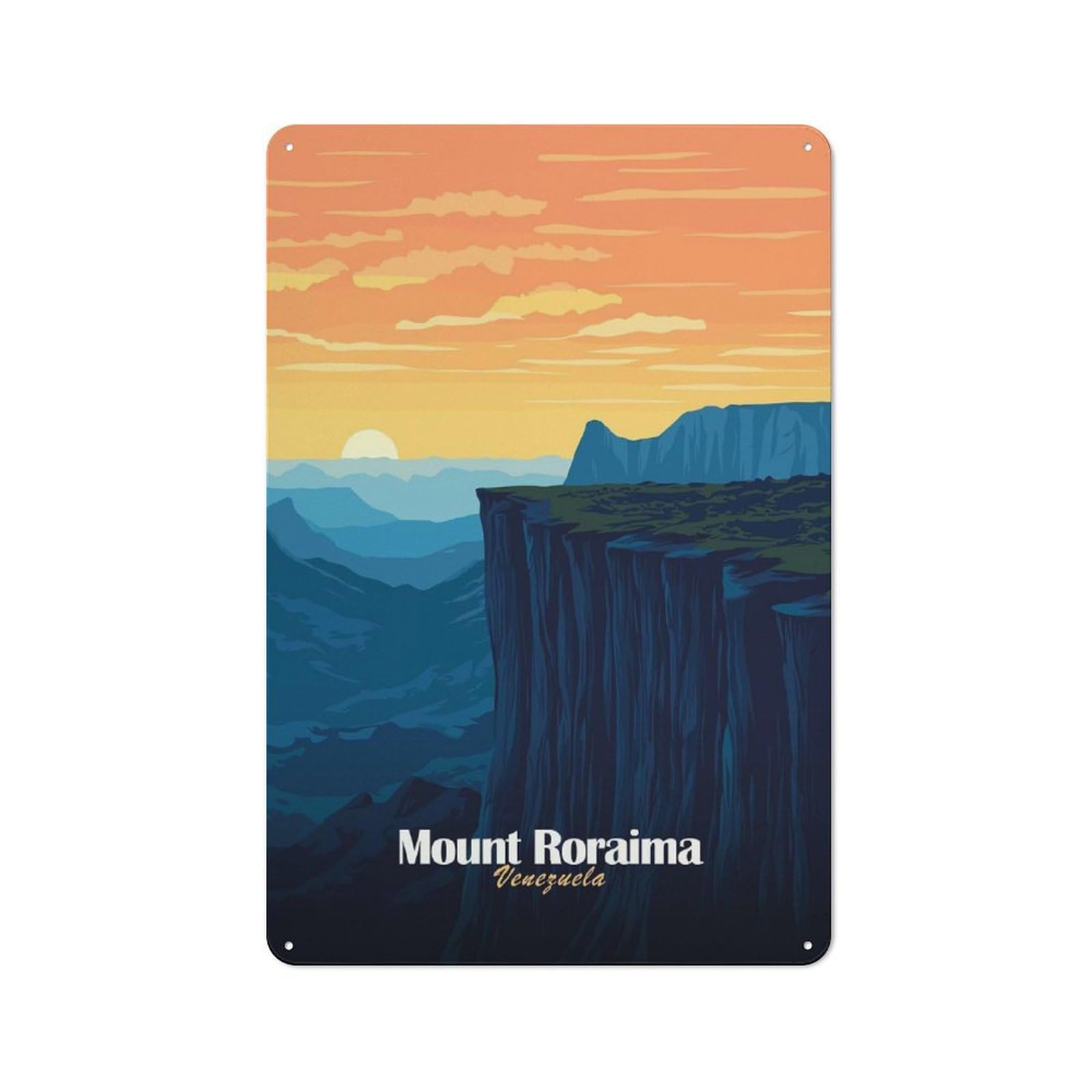 Junmoney Style-1 Mount Roraima Venezuela Printed Metal Sign 30X20cm For Man Cave Or Games Room, Suited To Games Room Collectors