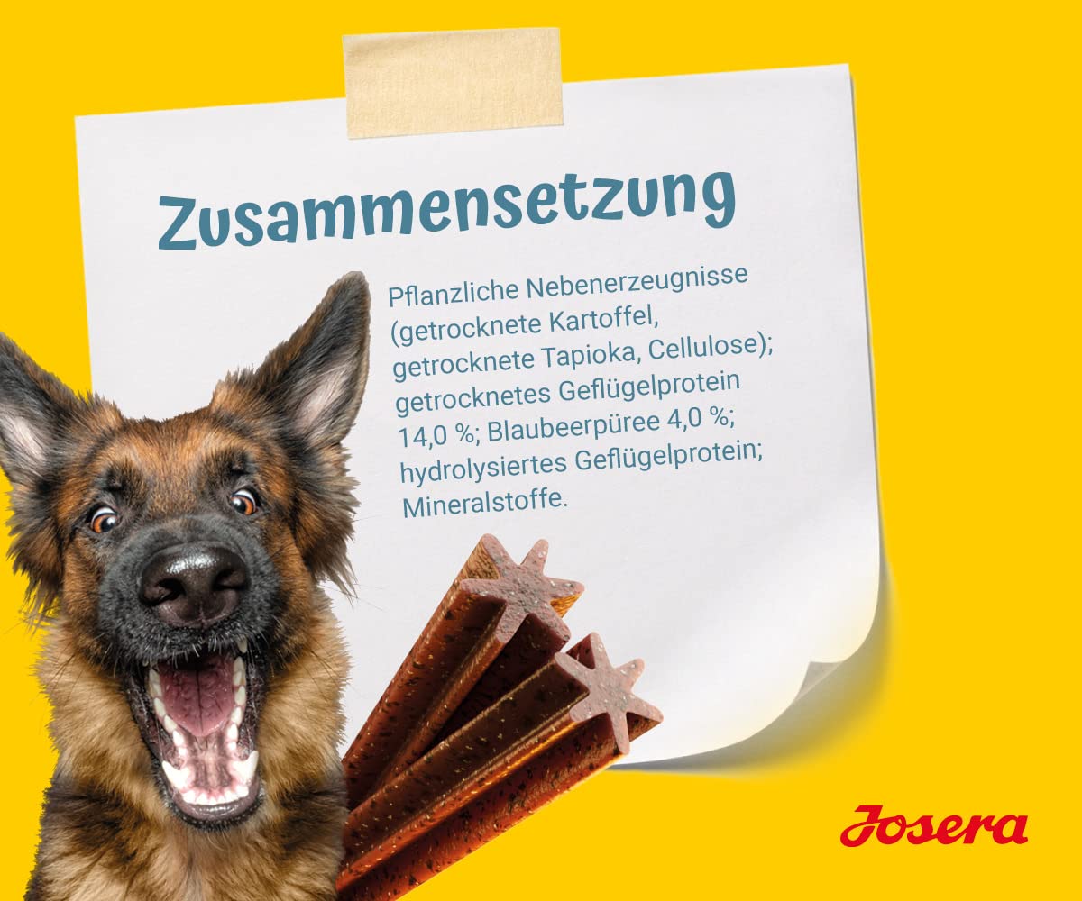 JOSERA Denties Volaille & Myrtille (13 x 7 Pièces) | Adulte | Premium Bâtonnets à Mâcher pour Chiens Adultes | pour Soins Dentaires Quotidiens | sans Sucre & sans Céréales | Pack de 91