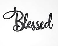 Vista 9 de Letrero de madera negra con texto en inglés "Thankful" (Thankful)