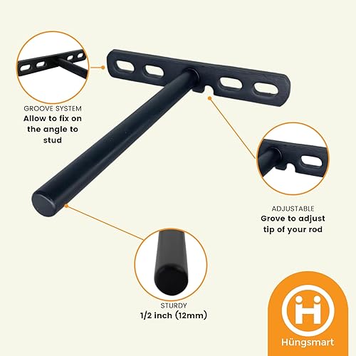 Miniatura 14 de Soporte de estante flotante resistente de 4 x 22 pulgadas - Soporte de estantes de pared largos, accesorios de estante flotante ocultos, soportes