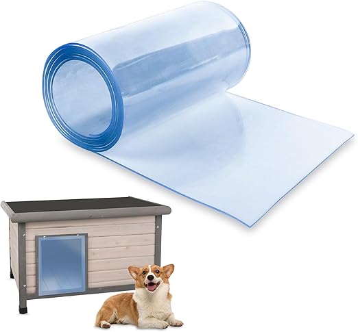 Plastic Door Strips 8’ x 7.6", Vinyl Strip Curtain 0.08” Thickness, Smooth Plastic Door Curtain for Walk in Cooler Commercial Entry, DIY Dog Cat House Entry