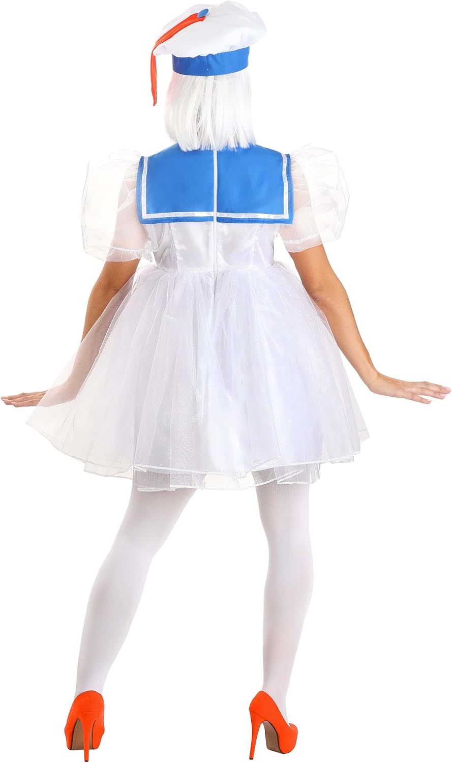 Ghostbusters Stay Puft Marshmallow Man Costume Dress for Women - Officially Licensed Halloween Outfit, Dress & Hat