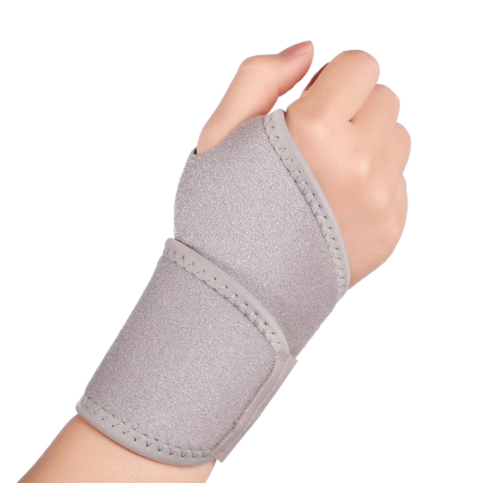 yeloumiss Wrist Support Compression Wrist Brace 1 Pcs Elastic Adjustable Carpal Tunnel Support for Sports Protecting, Arthritis, Tendonitis Pain Relief One Size Fits Left or Right Hand Single (Grey)