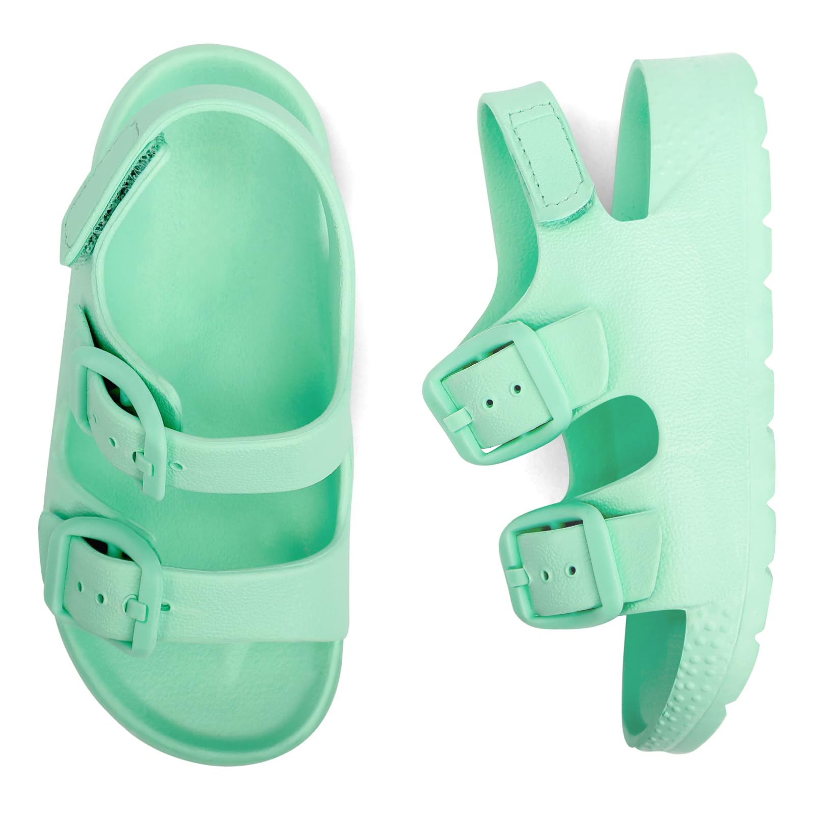 ChayChax Toddler Boys Girls Double Buckle Sandals Children's Adjustable Back Strap Water Sandal, Lake Blue, 7 Toddler