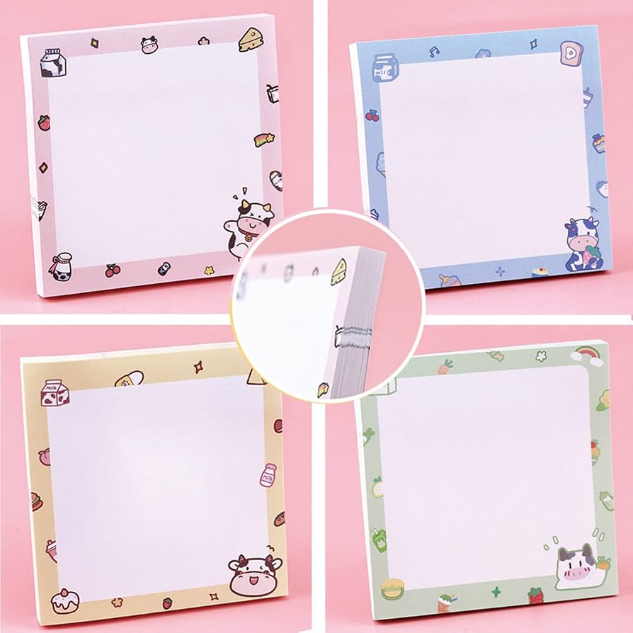 9 Pads Cute Sticky Notes Cartoon Animal Self Stick Notepads 3x3 Inches - View #12