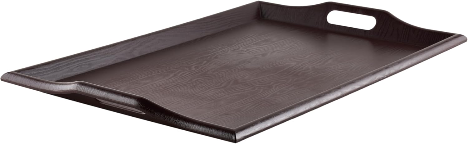 G.E.T. RST-1522-BK Non-Skid Ottoman / Coffee Table Serving Tray, 15" x 20", Black
