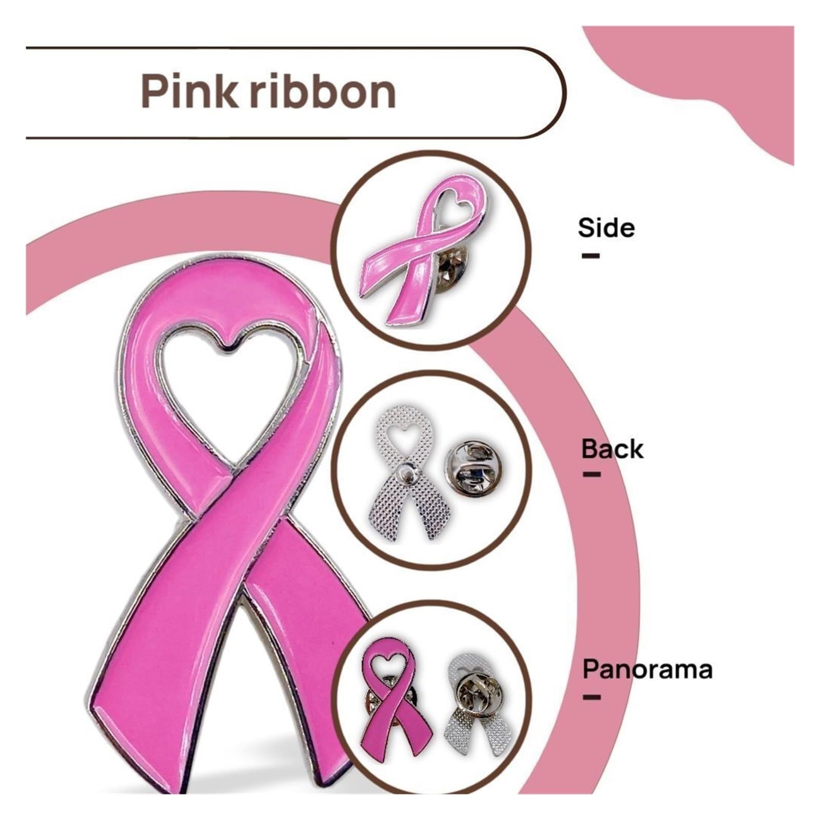 10 50 100 piezas de alfileres concientización – Pin solapa esmaltado con cinta rosa for mujeres y broche apoyo a organizaciones benéficas Para Decoración