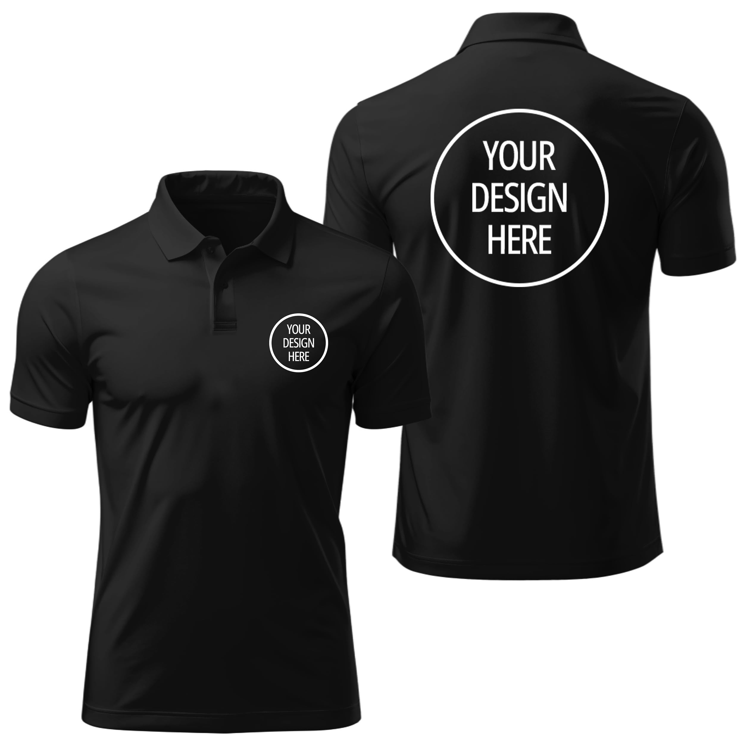 Customized Polo T Shirt for Men & Women with Logo & Name | Personalised Unisex Polo Neck T Shirts | Custom Collar T Shirt with Print for Employees, Corporate & Casual Wear.