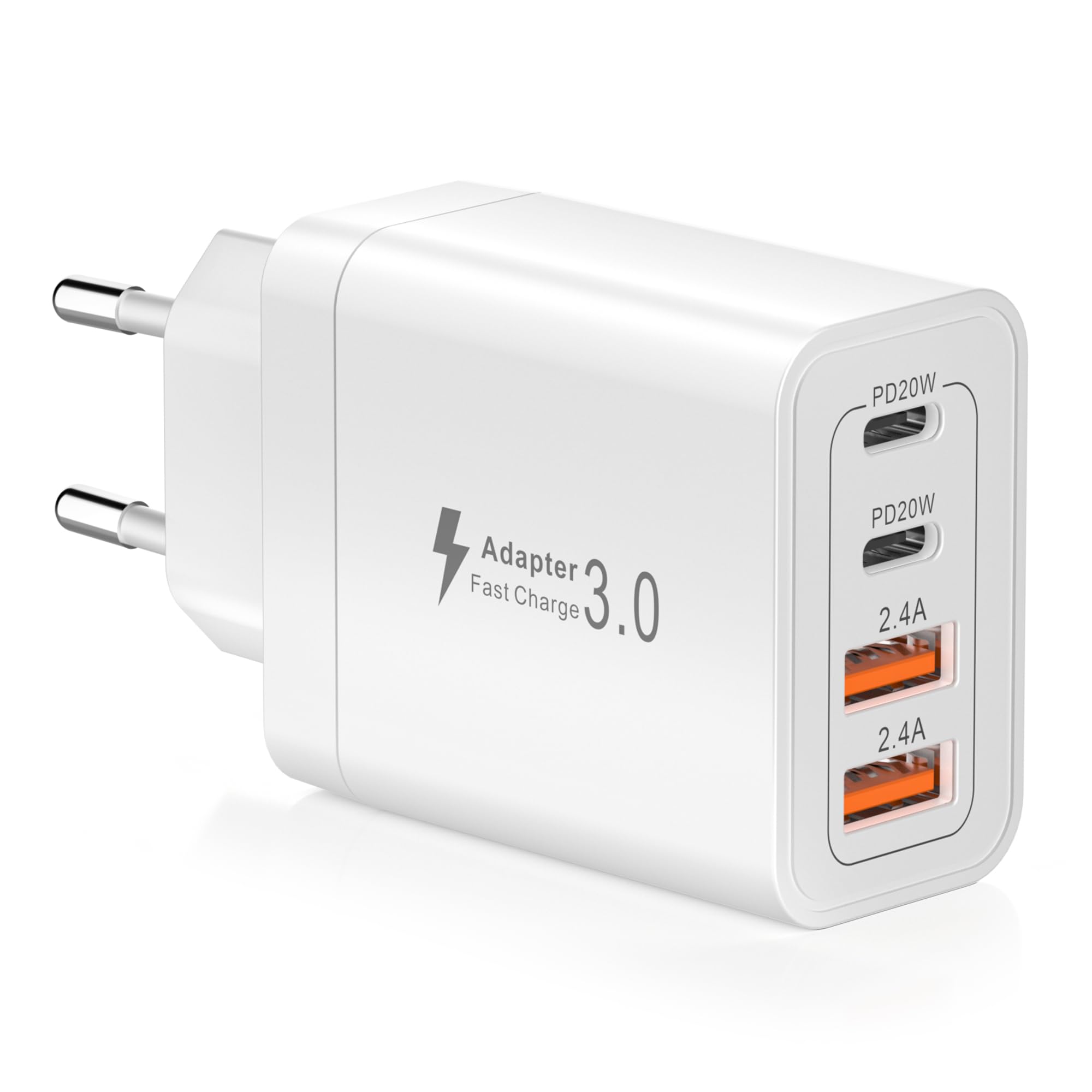 YISH Caricatore USB C Caricabatterie Rapido 32W Multiplo Alimentatore Presa | PD3.0 Carica Batterie Cellulare con 2 USB-C+ 2 USB-A Compatibile con iPhone 18 17 16 15 14 Galaxy S26 S25 Type-C Tablet Spina