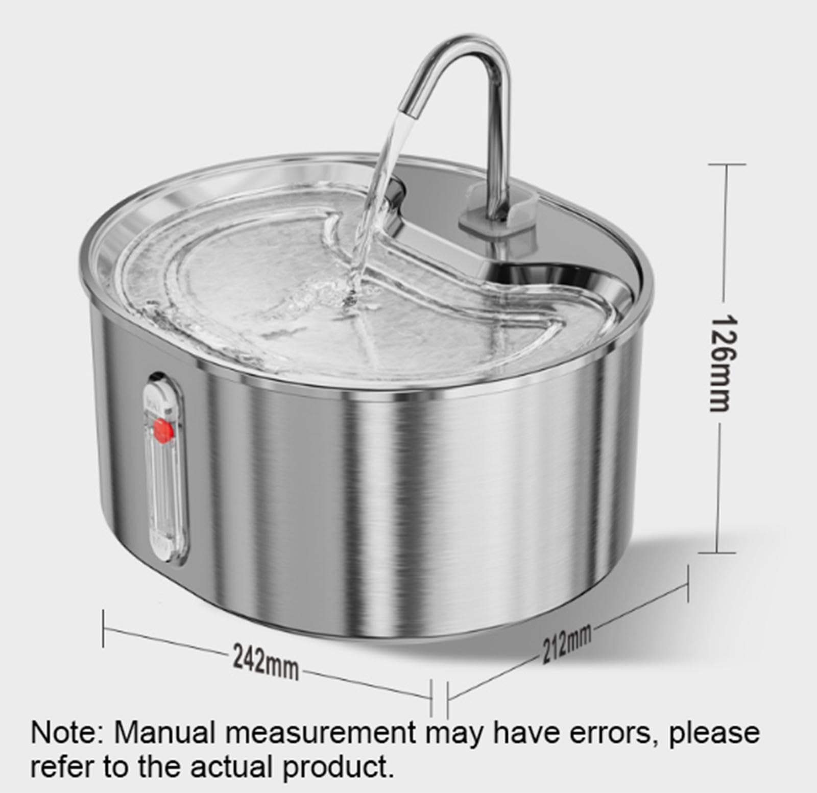 Cat Water Fountain 3L,Stainless Steel Pet Water Fountain with Water Level Window, Automatic Pet Dispenser with Quiet Pump,Ideal for Cats and Dogs - image 3