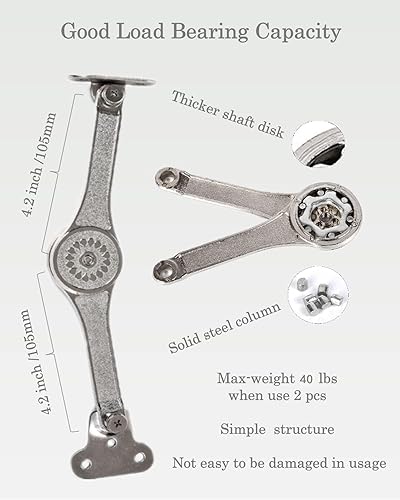 Miniatura 2 de Bisagras resistentes con tapa plegable, soporte de tapa plegable, perfectas para gabinete, armario, armario o caja de juguetes de 110 grados (Estilo