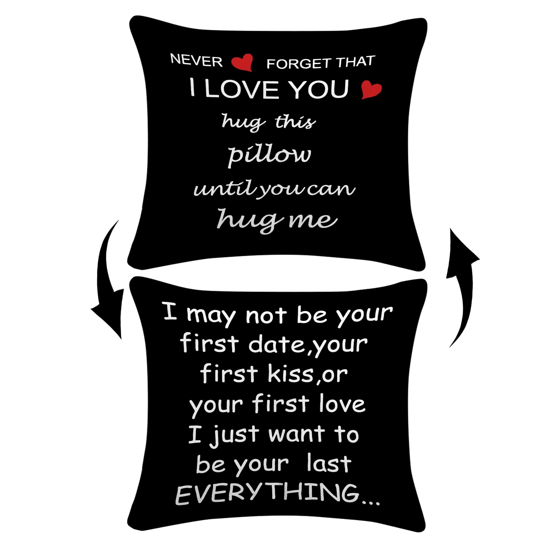 Sufamb Long Distance Relationship Reversible Decor Throw Pillow Case Decor for Home Bedroom,18'' x 18'' Pillow case,Gifts Boyfriend,Wedding Anniversary
