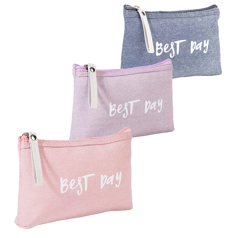 Colrid 3 Piezas Pequeña Bolsa de Maquillaje, Bolso Neceser, Cartera de Mano, 3 Colores, Multifuncional, Impermeable, Portátil, Algodón y Lino, Algodón y Lino, para Llaves, Móvil, Barra de Labios, Tarjeta