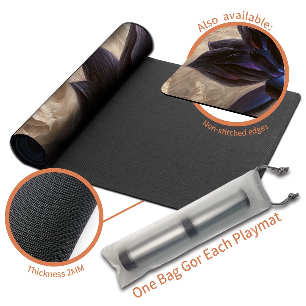 Four leaves Brettspiel MTG Spielmatten+Kostenlose wasserdichte Tasche,TCG Card Game Table Mat Größe 60X35CM Mouse Pad Kompatibel Mit MTG TCG (Black Lotus), 20220823