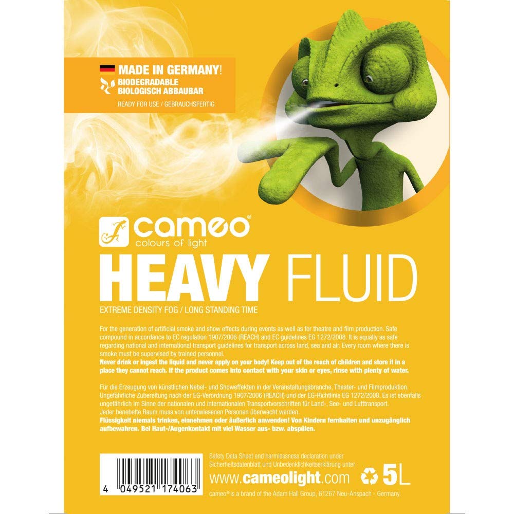 Cameo HEAVY FLUID 5 L - Liquide pour machines à fumée à très forte densité et très longue tenue 5 L