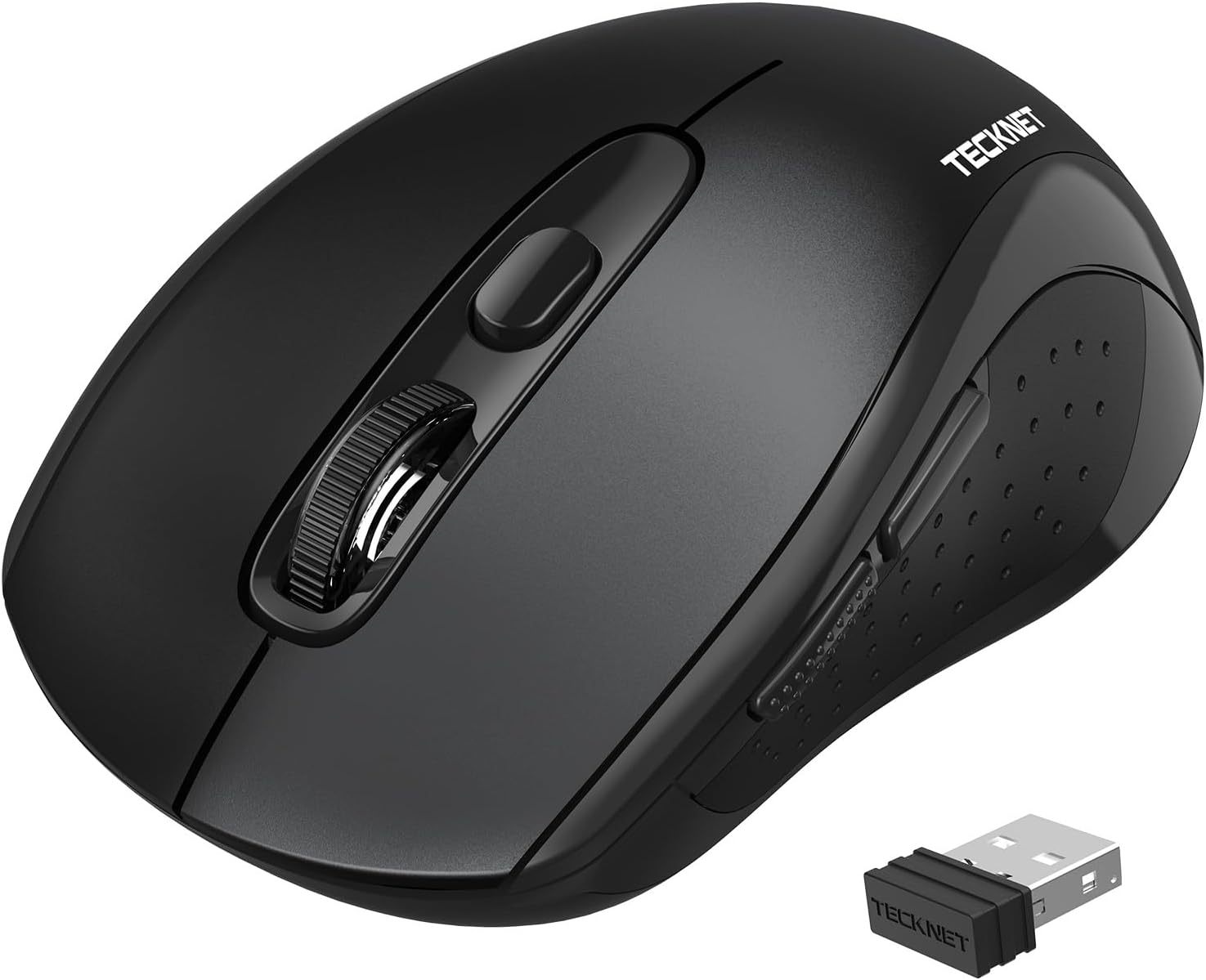 Wireless Mouse 2.4G Optical Mouse with USB Nano Receiver for Notebook, PC, Laptop, Computer, 18 Month Battery Life, 3 Adjustable DPI Levels: 2000/1500/1000 DPI (Grey)
