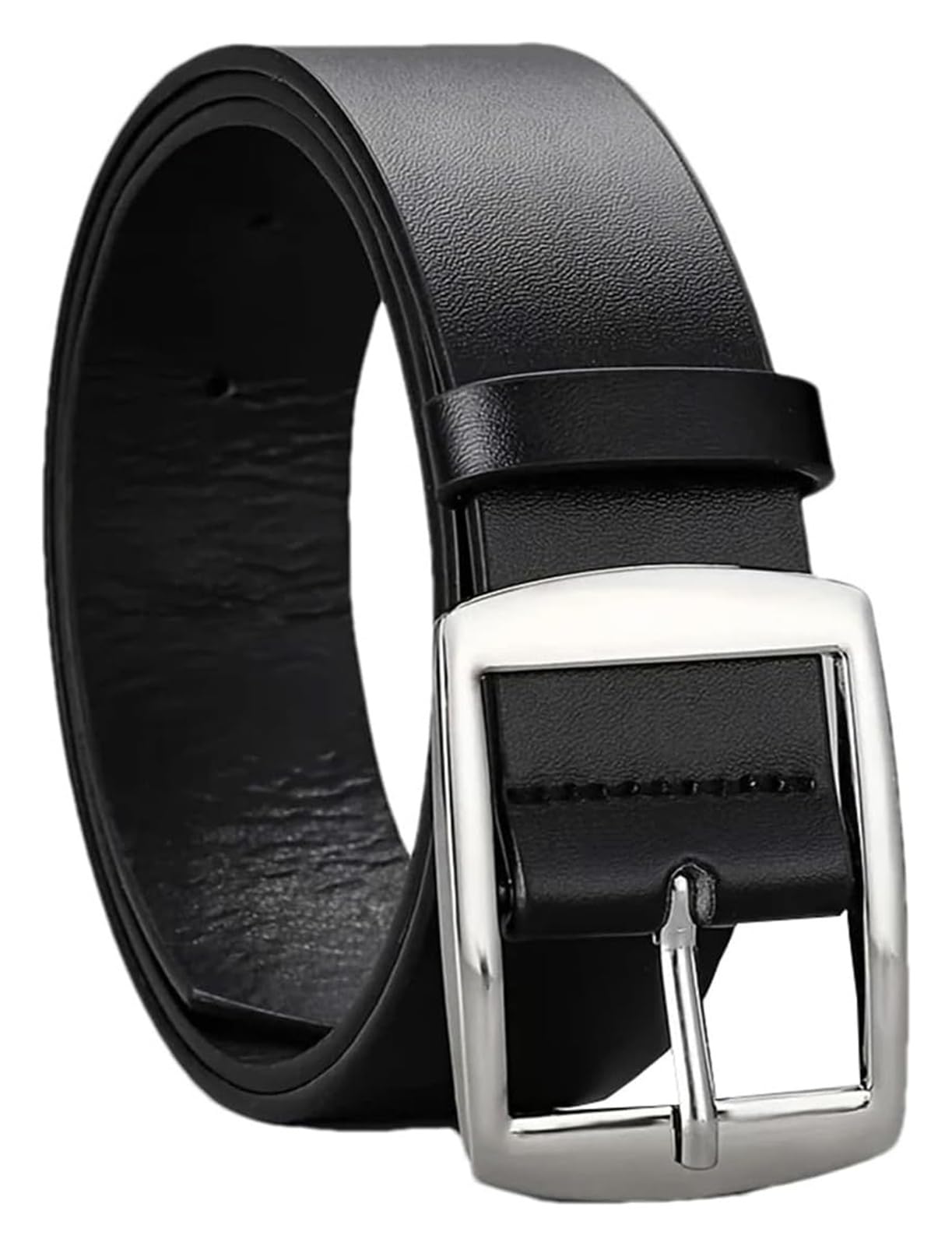 Cinturón informal de piel sintética for hombre con hebilla cuadrada de aleación de moda for uso diario y actividades de ocio.