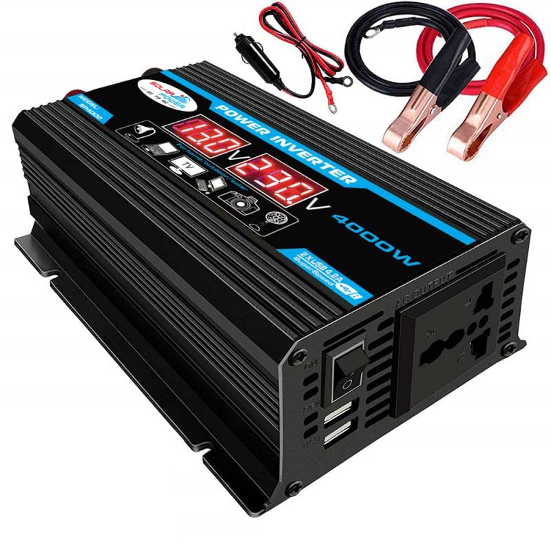 For Car - Car Power Pure Sine Wave Inverter 12𝖵 To AC 220/110𝖵 Peak 4000W Car Sine Wave Converter 2 USB Converte With LED Display (110𝖵 from USA)