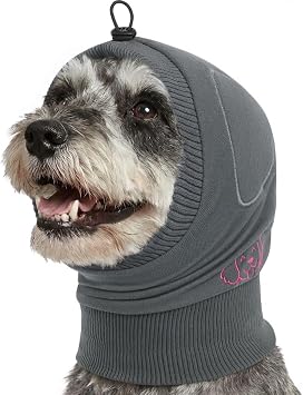 KOESON Adjustable Dog Calming Hoodie, No Shake Ear Wraps for Dogs with Sound-Absorbing Pads, Strechy & Soft Dog Ear Muffs Noise Protecion, Pet Head Covers for Thunder, Firework, Separation, Hematoma