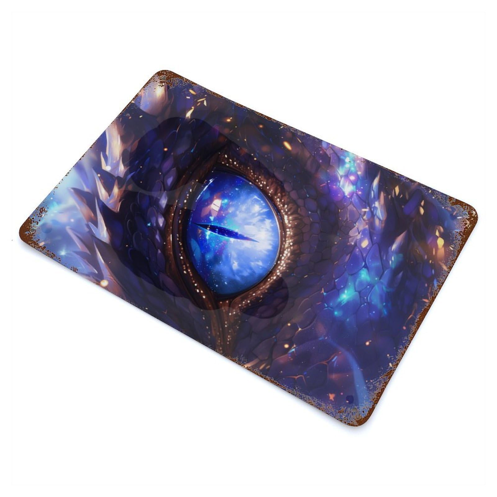 Decorative Tin Sign Universe Cosmic Dragon Eye 11.8"x7.9", Novelty Wall Decor for Shed, Workshop And Garage Wall Decor