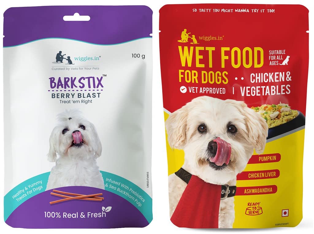 Wiggles Dog Treats for Training & Wet Dog Food, 100g & 900g - Soft Chicken Chew Stick & Chicken Vegetable Gravy Adult Senior Pets (Pack of 2) (B0B65P5QHM) Amazon Price History, Amazon Price Tracker