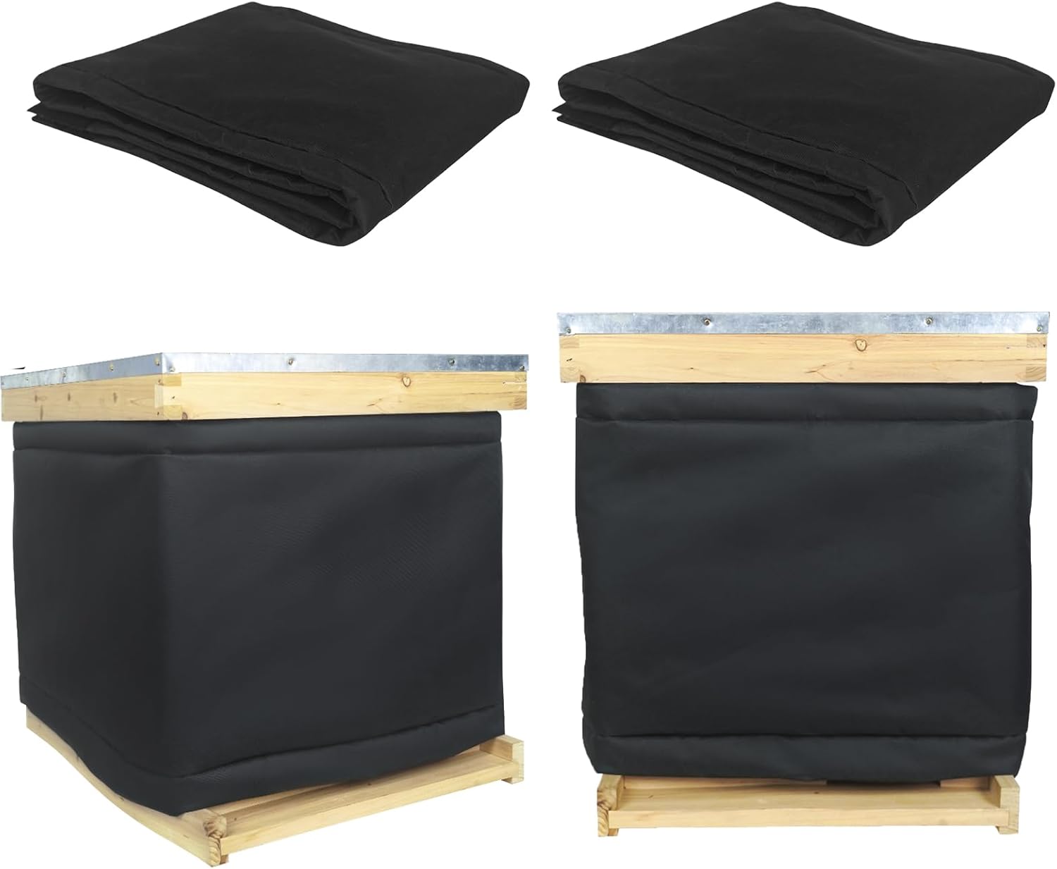 2 PCS 10 Frame Winter Bee Hive Wrap, Waterproof, Windproof, Adjustable, Bee Hive Insulation Wrap, Winter Protection Cover (1 Deep Hives with 1 Medium Hive Box) 80.7"" x15.75