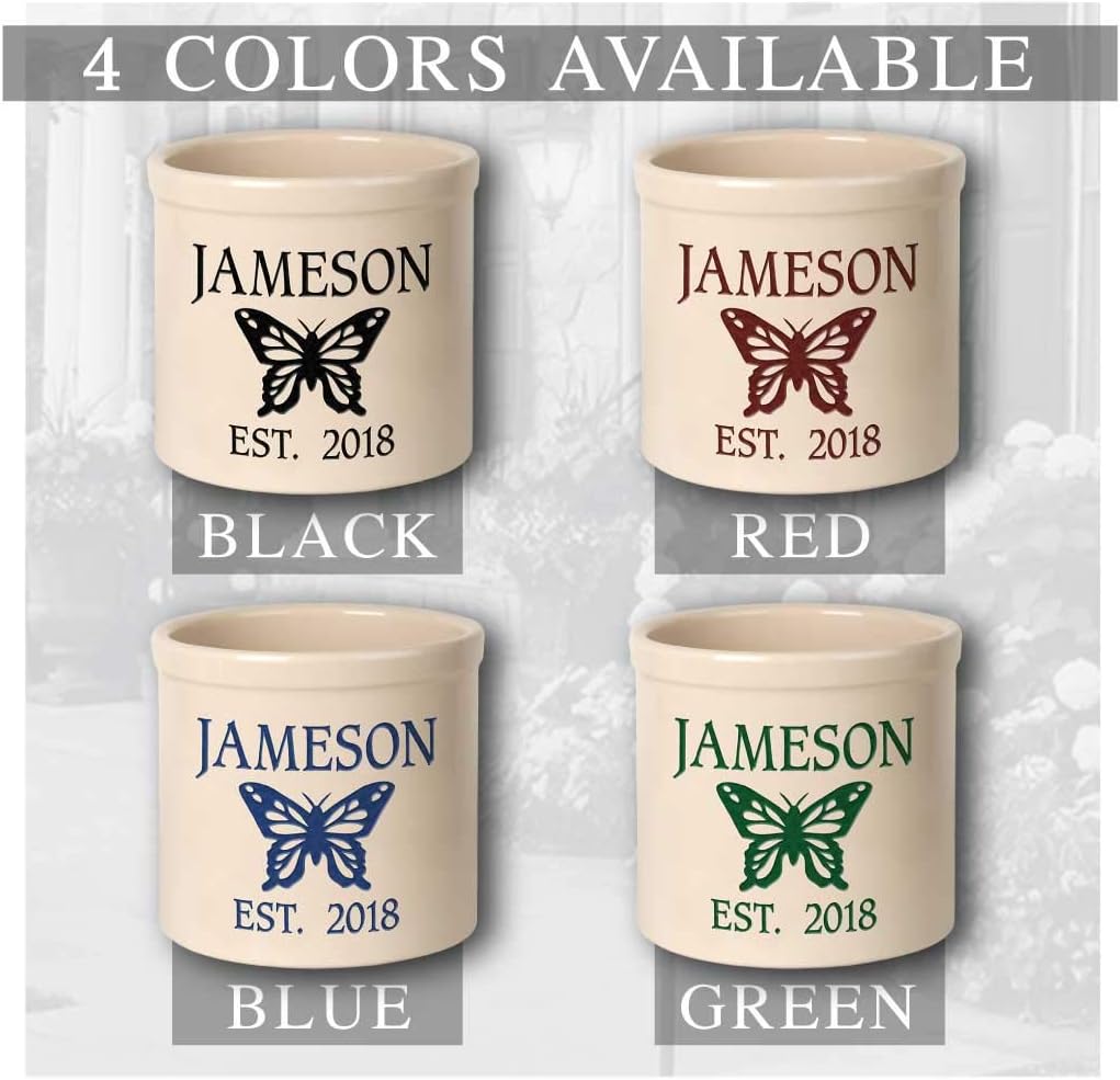 Personalized 2 Gallon Crock Pot with butterfly design