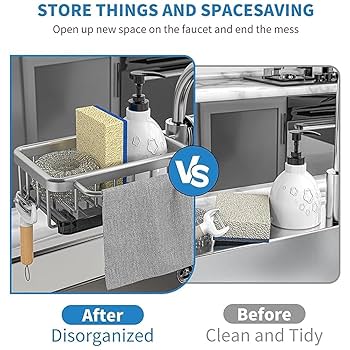 キッチンシンクオーガナイザー キッチンシンク用蛇口スポンジホルダー Amazon｜fencyatt キッチンシンク蛇口オーガナイザー キッチン
