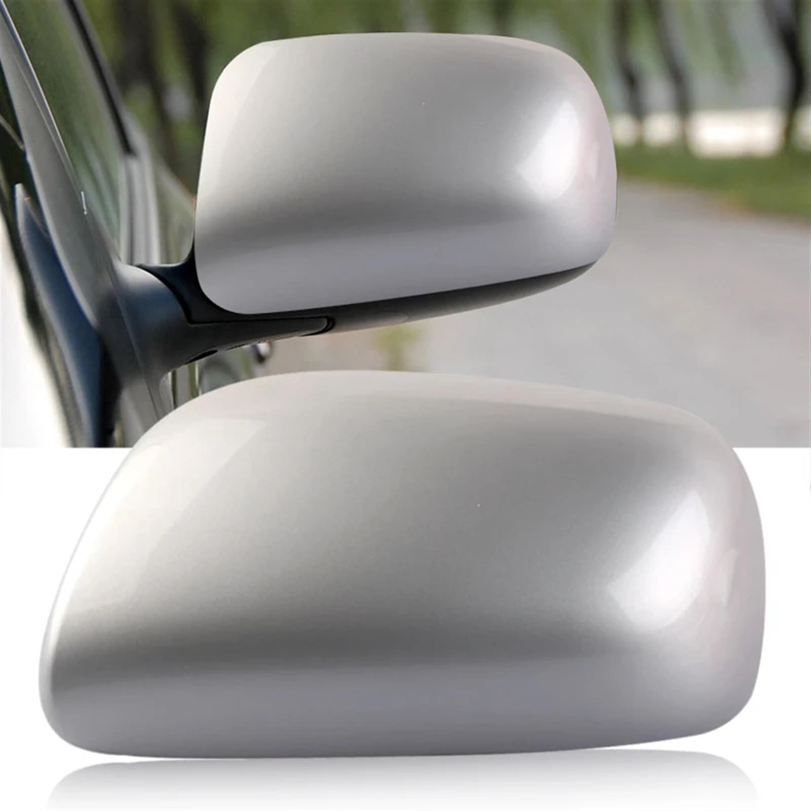 Calotta copri specchietto retrovisore esterno, lato sinistro, ABS, argento, adatta for Toyota Yaris, 2007, 2008, 2009, 2010, 2011