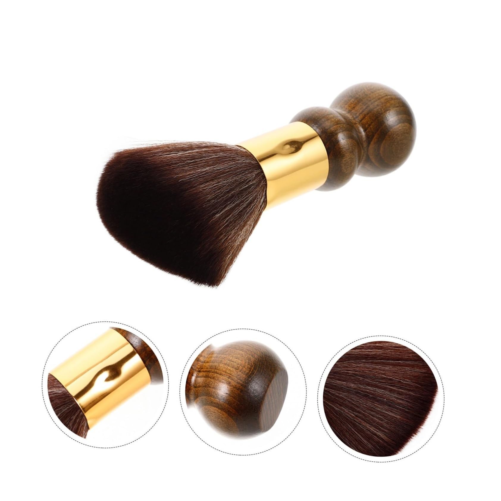 Cepillo Suave For Peluquería, Cepillo De Limpieza For Eliminar El Polvo De La Cara Y El Cuello, Mango De Madera, Cepillo De Maquillaje De Estilo Antiestático(B)