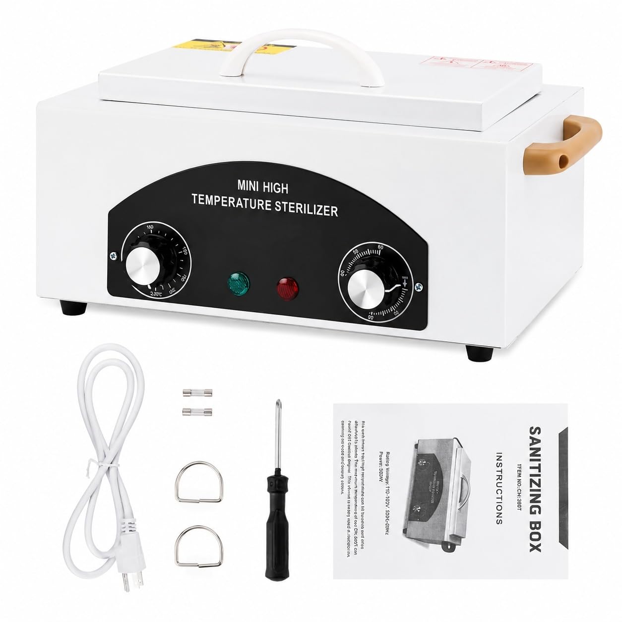 220°C Mini Heißluft-Sterilisator, Trockenhitze-Sterilisator mit 60-Minuten-Timer für Metallinstrumente, Professionelles Sterilisationsgerät für Nagelstudio, Friseursalon, Tattoostudio & Kosmetik