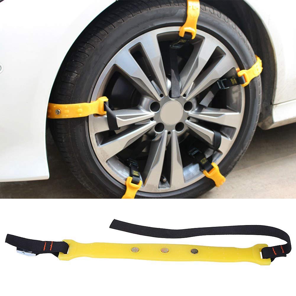 Ejoyous Universal Schneeketten, 10er Set Snow Chains, Anfahrhilfe Anti Skid Nail Auto Snow Tire Ketten für Auto, SUV, LKW mit 185-225mm Reifen Breite