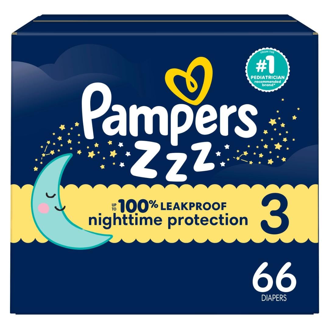 Diapers Size 3, 66Count - Pampers Swaddlers Overnights Disposable Baby Diapers, Super Pack