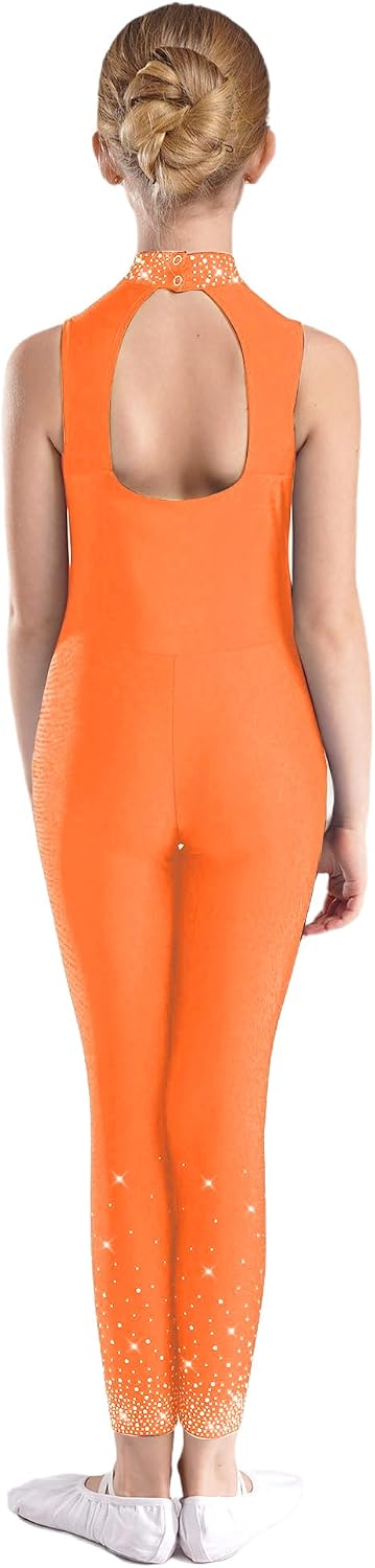 Gymnastic Unitards for Girls Sleeveless Full Body Leotard Ballet Dance Skating Bodysuit Gymnastic Jumpsuit