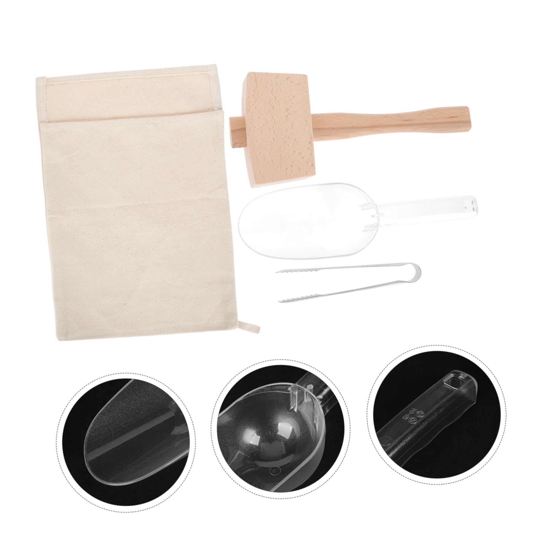 Mazo Plegable para Picar Hielo Juego de Bolsa de Hielo de Tela Resistente y Herramienta Duradera para Bar y Cocina en Restaurantes y Hogares