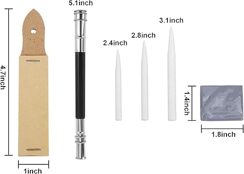 Vista 11 de Artista mezclando tocón lápiz dibujo mezcla palo difuminar tocón arte difuminador dibujo pastel tortillón tocón mezcla de tocón mezcla de carbón 12