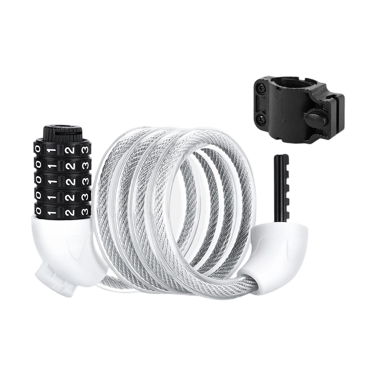 Wegiwuca White Practical Bicycles Cable Bicycles 5-Digit Combination Cable For Pram Bike