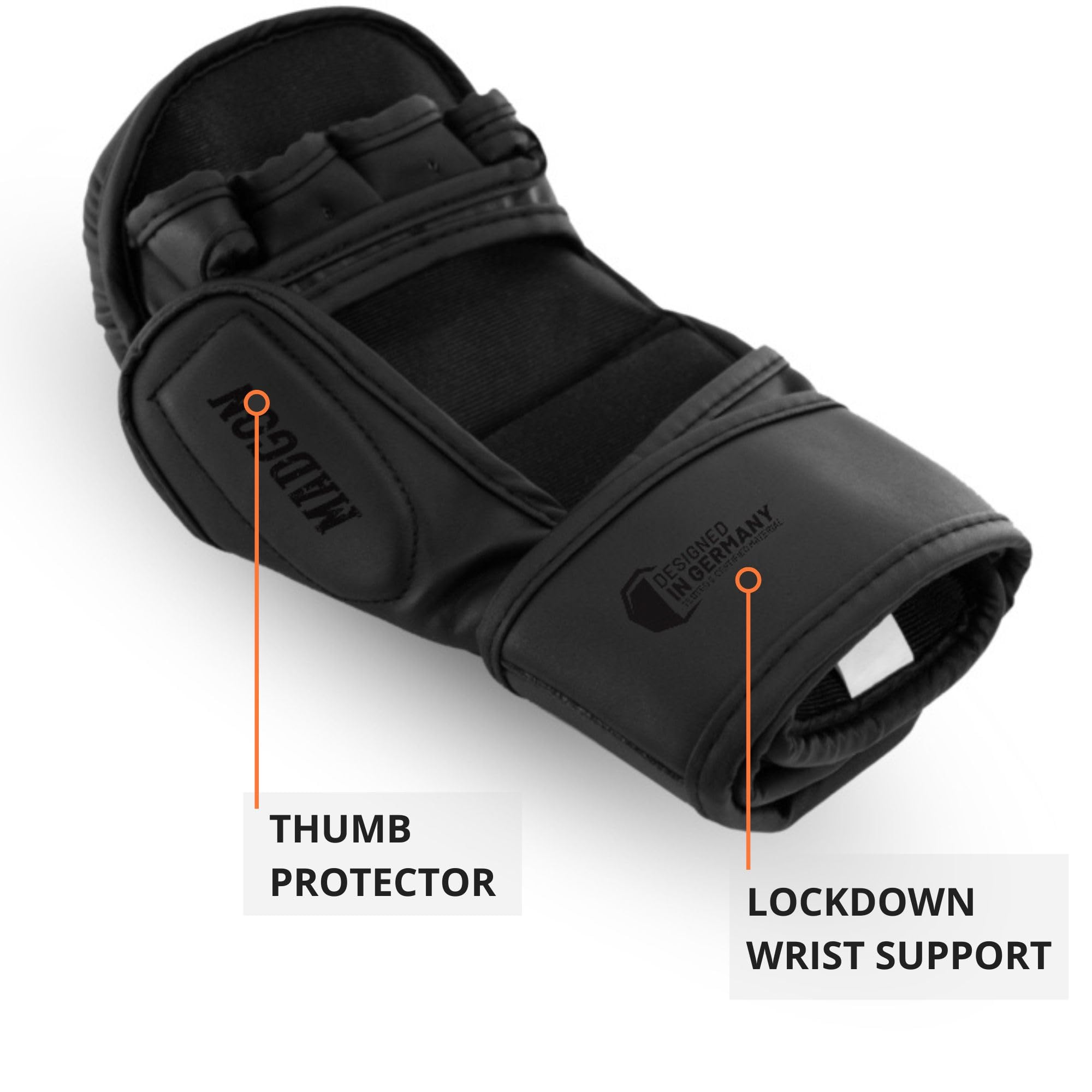 MADGON MMA Sparring Handschuhe – Extra Dicke Polsterung & Handgelenkschutz – inkl. Beutel