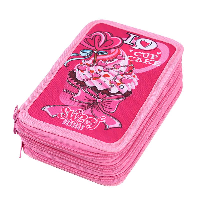 Veroa Pencil Case with 3 Compartments - Square, Cake, L, cute — image 1