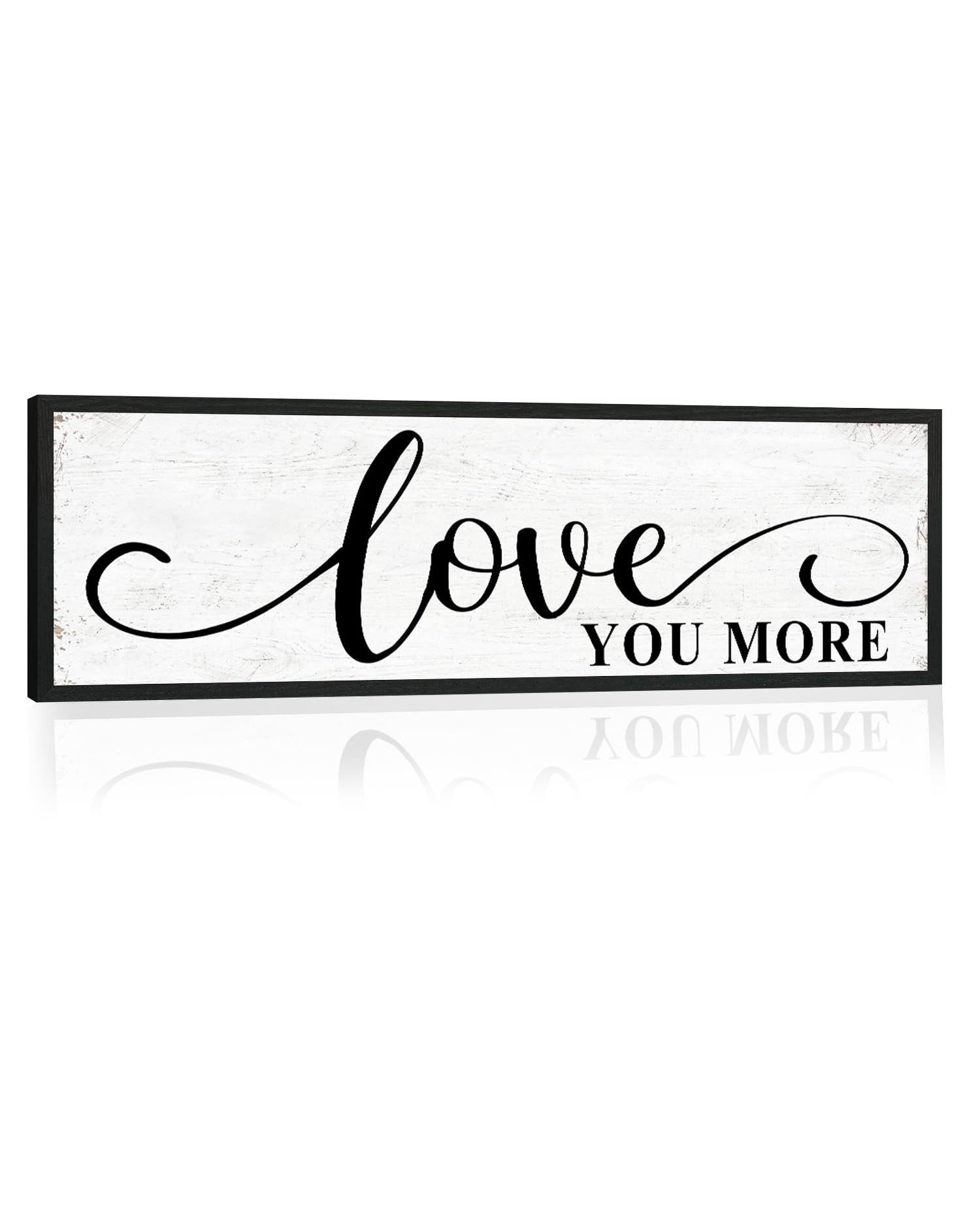 Love You More Sign Wall Decor: Bedroom Wall Art Decor Above Bed Modern Farmhouse Rustic Family Wall Signs Framed Hanging Wall Plaques Home Decor for Living Room Master Bedroom 12" x 40"