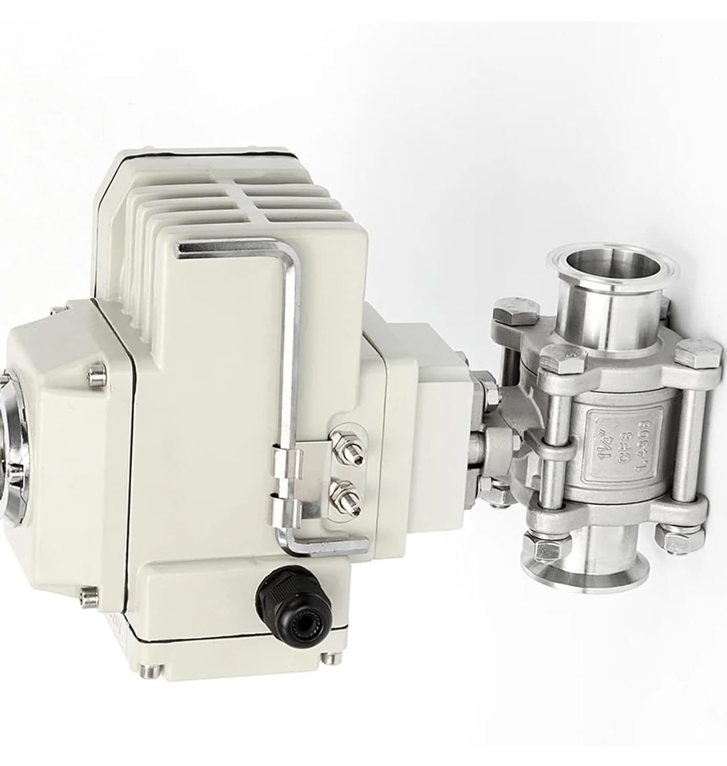 Valvola a sfera motorizzata elettrica, in acciaio inox, a tre morsetti, coppia 15 NM, adatta per impianti idraulici, HVAC e applicazioni industriali, 1 pezzo