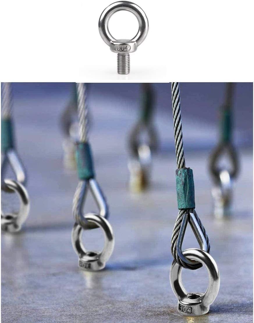 2 Piezas M16 Pernos elevadores Cáncamos de Acero inoxidable 304,Pernos de ojo, Anillos de elevación, Tornillos de ojo para accesorios de elevación (M16x60)